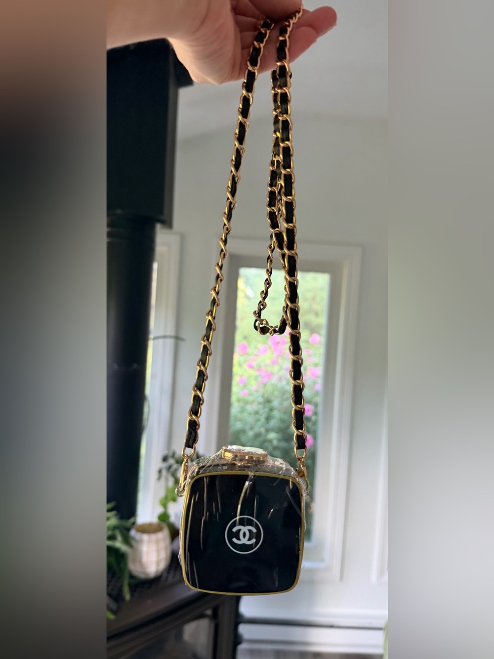 BRAND NEW Black Chanel Mini Beauty Box Coin Purse w Chain Link Strap (Removable) - Picture 2 of 11